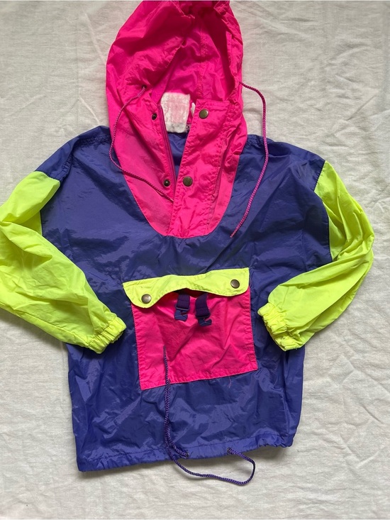 Vintage Other - Vintage Neon Windbreaker Pullover - Purple, Hot Pink & Neon Yellow